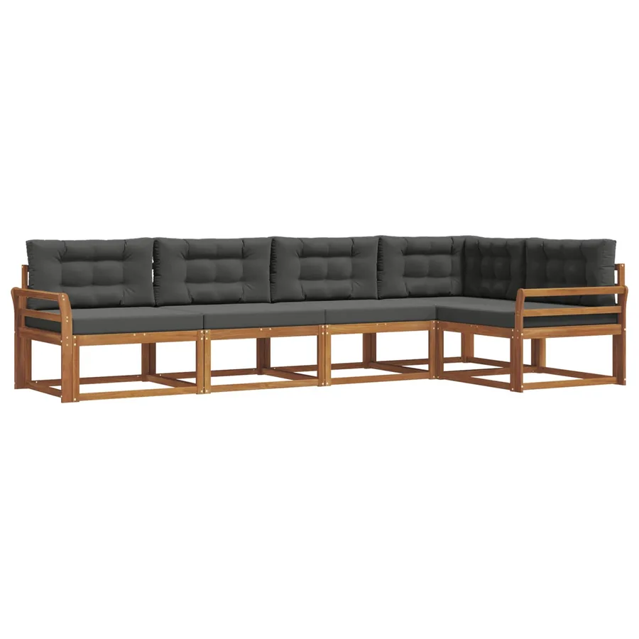 Ensemble de canapés d'extérieur 5 pcs Naturel et Anthracite - 2