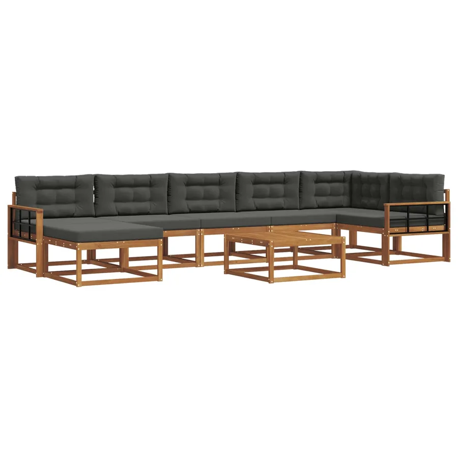 Ensemble de canapés d'extérieur 8 pcs Naturel et Anthracite - 2