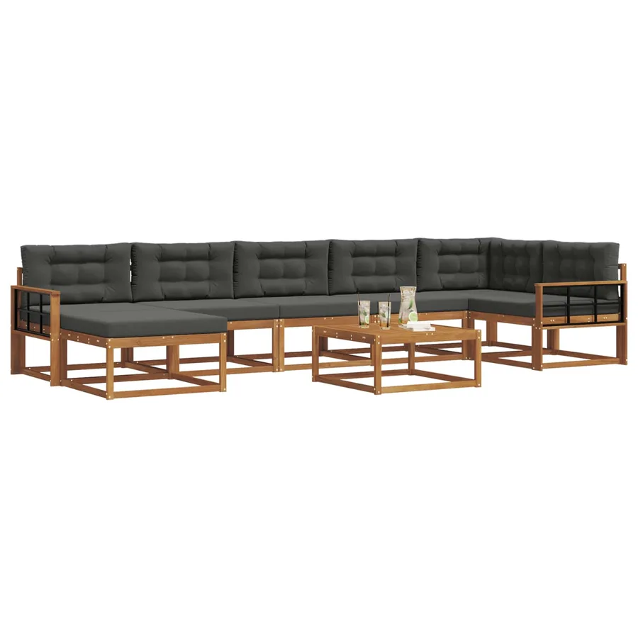 Ensemble de canapés d'extérieur 8 pcs Naturel et Anthracite - 3