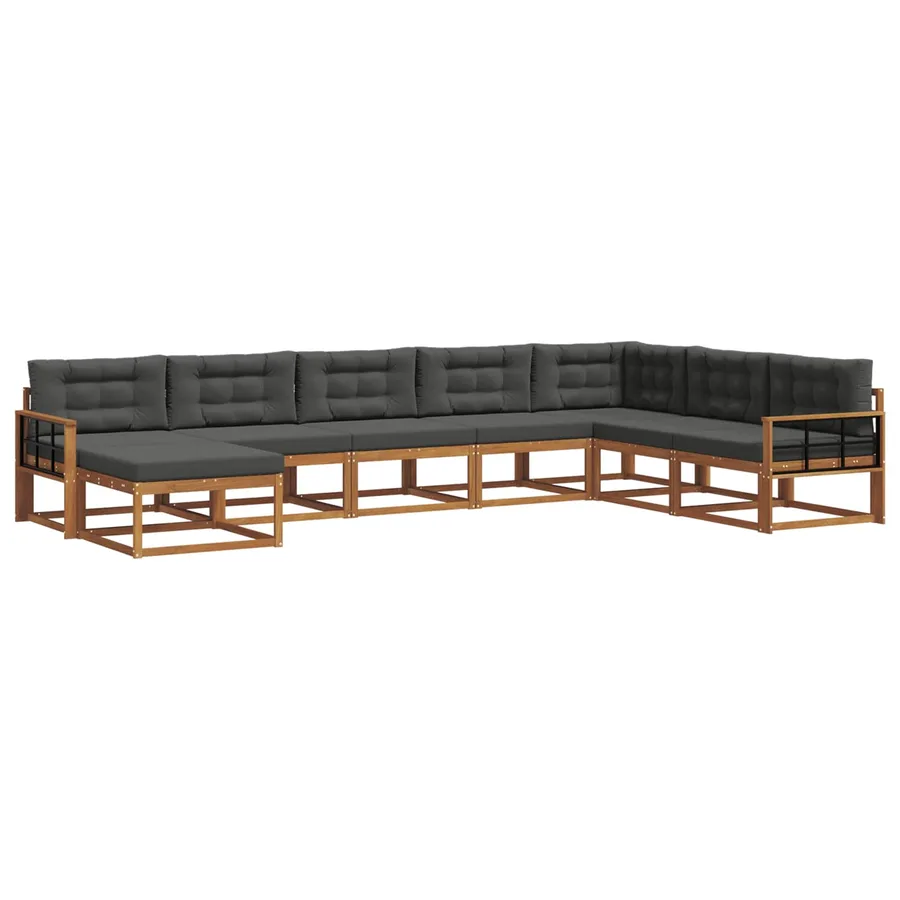 Ensemble de canapés d'extérieur 8 pcs Naturel et Anthracite - 2