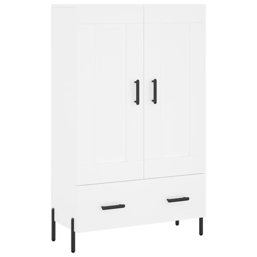 Buffet haut blanc 69,5x31x115 cm bois d'ingénierie - 2