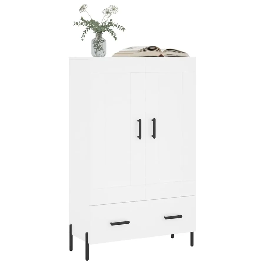 Buffet haut blanc 69,5x31x115 cm bois d'ingénierie - 3