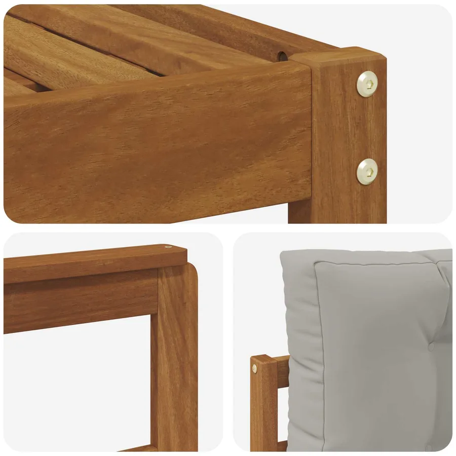 Ensemble de canapés d'extérieur 6 pcs Gris Naturel et Clair - 5