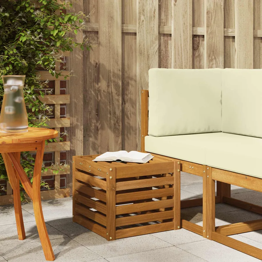 Banc de Jardin Naturel 43 x 43 x 37 cm Bois d'Acacia Massif