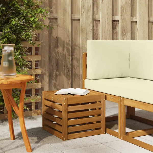 Banc de Jardin Naturel 43 x 43 x 37 cm Bois d'Acacia Massif