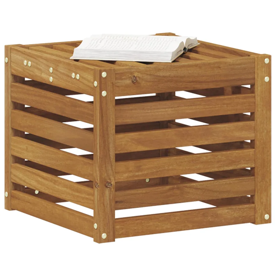 Banc de Jardin Naturel 43 x 43 x 37 cm Bois d'Acacia Massif - 3