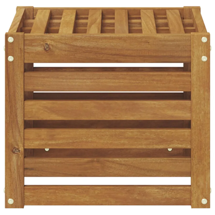 Banc de Jardin Naturel 43 x 43 x 37 cm Bois d'Acacia Massif - 4