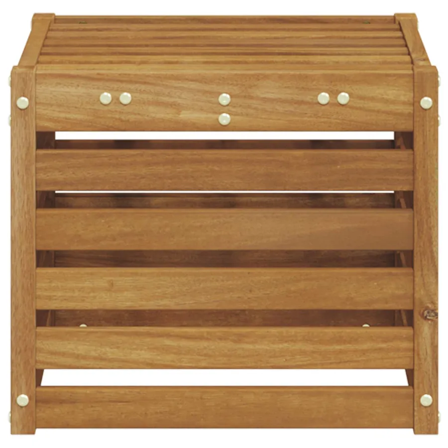 Banc de Jardin Naturel 43 x 43 x 37 cm Bois d'Acacia Massif - 5