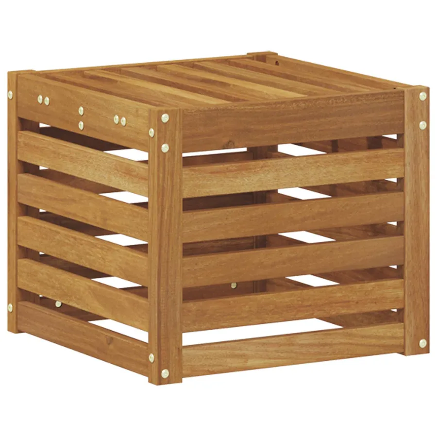 Banc de Jardin Naturel 43 x 43 x 37 cm Bois d'Acacia Massif - 6