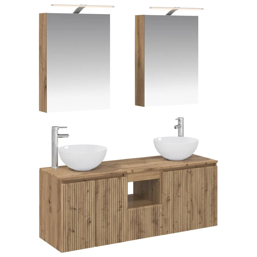 Ensemble d'armoire de salle de bain 5 pc Chêne artisanal - 2