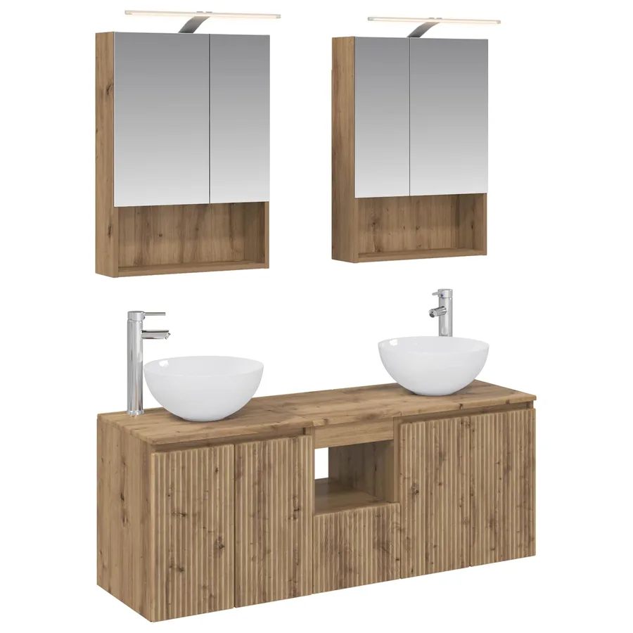Ensemble d'armoire de salle de bain 5 pc Chêne artisanal - 2