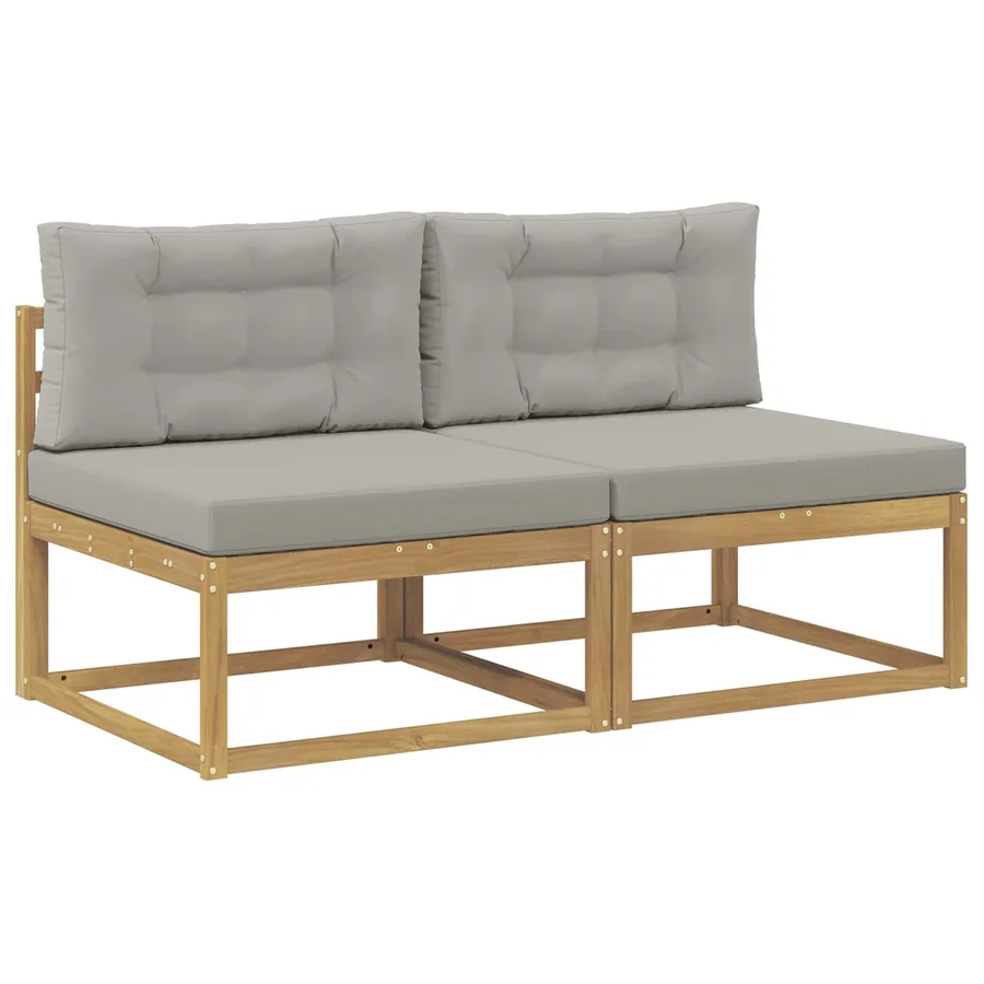 2 Pièce Sofa de milieu extérieur Polyester Blanc - 2