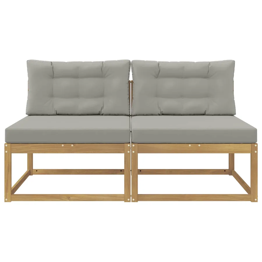 2 Pièce Sofa de milieu extérieur Polyester Blanc - 3