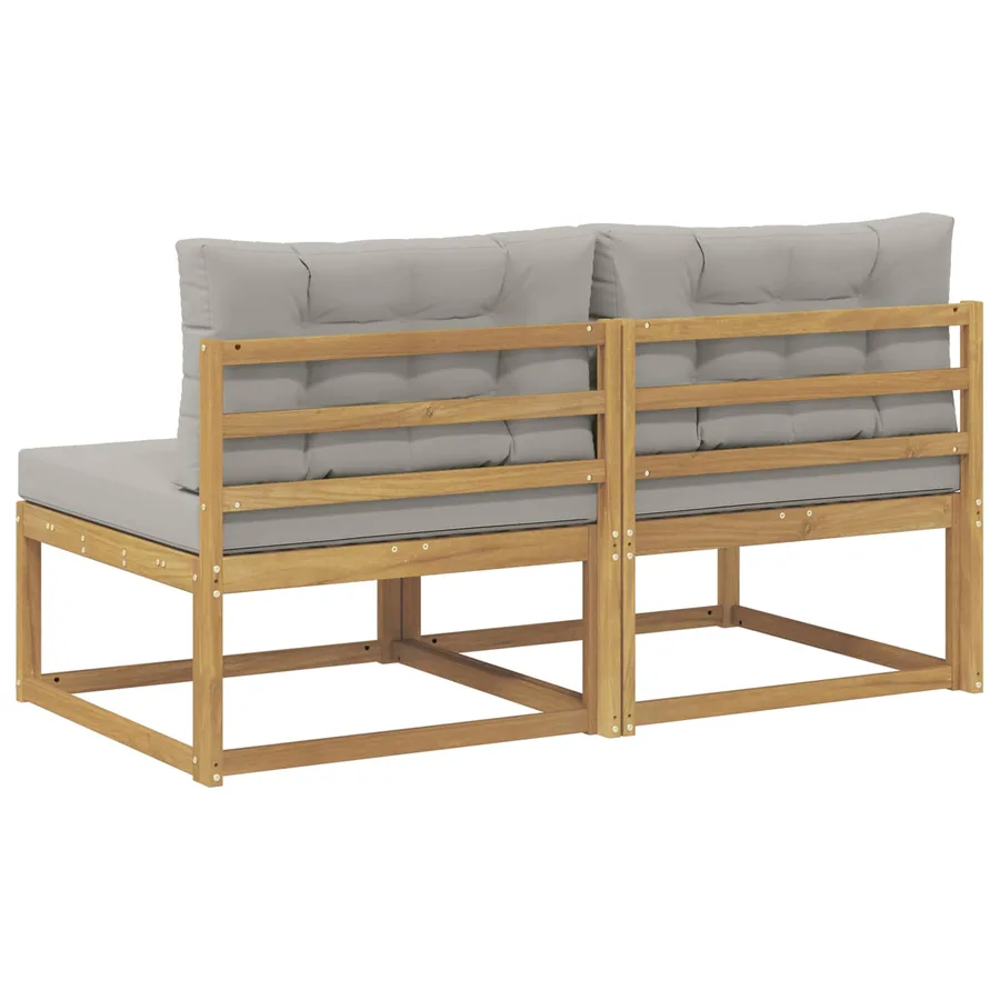 2 Pièce Sofa de milieu extérieur Polyester Blanc - 5