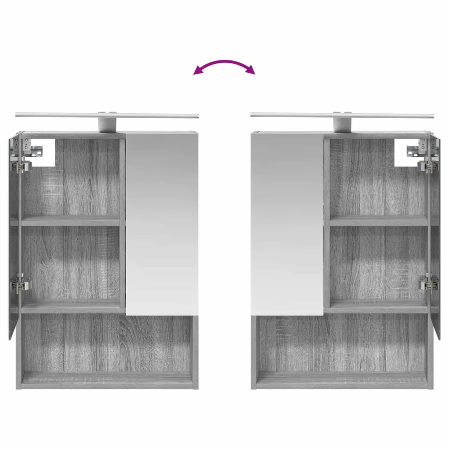 Ensemble d'armoire de salle de bain 5 pcs Sonoma gris - 12