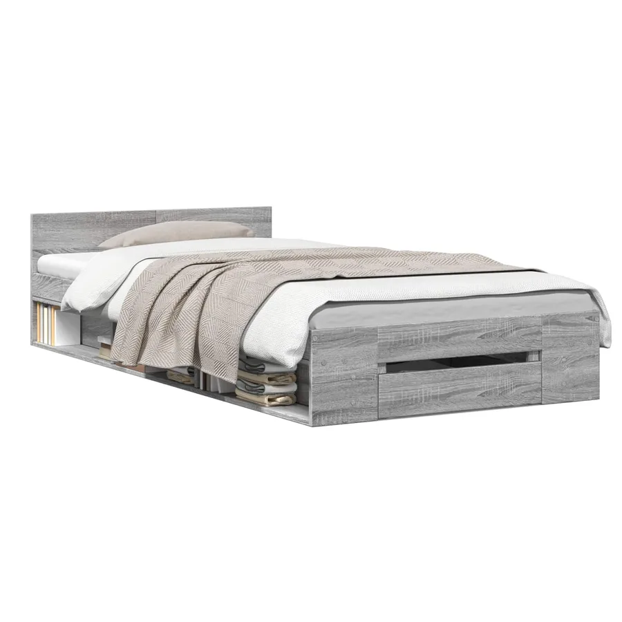 Cadre de lit avec rangement avec tiroir Sonoma gris 80 x 200 cm - 2