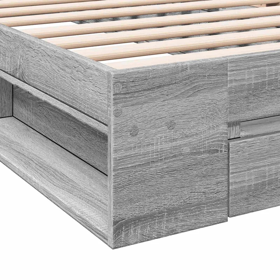 Cadre de lit avec rangement avec tiroir Sonoma gris 80 x 200 cm - 7