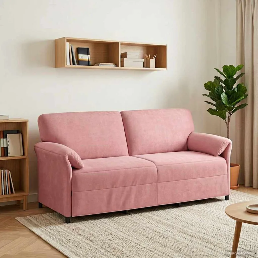 Sofa 3 places Rose 198 x 83 x 95 cm Velours