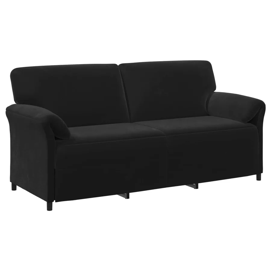 Sofa 3 places Noir 198 x 83 x 95 cm Velours - 2