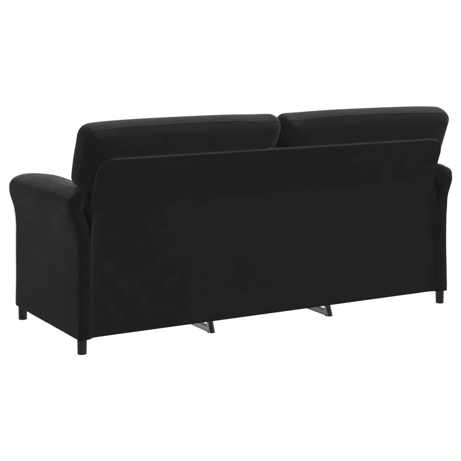 Sofa 3 places Noir 198 x 83 x 95 cm Velours - 5