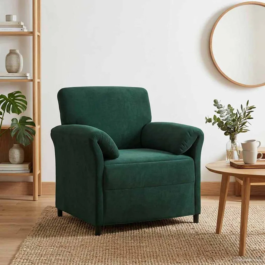 Canapé 1 place Vert foncé 88 x 83 x 95 cm Velours