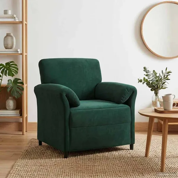 Canapé 1 place Vert foncé 88 x 83 x 95 cm Velours