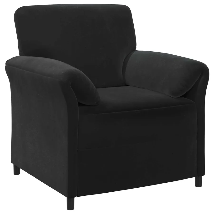 Canapé 1 place Noir 88 x 83 x 95 cm Velours - 2
