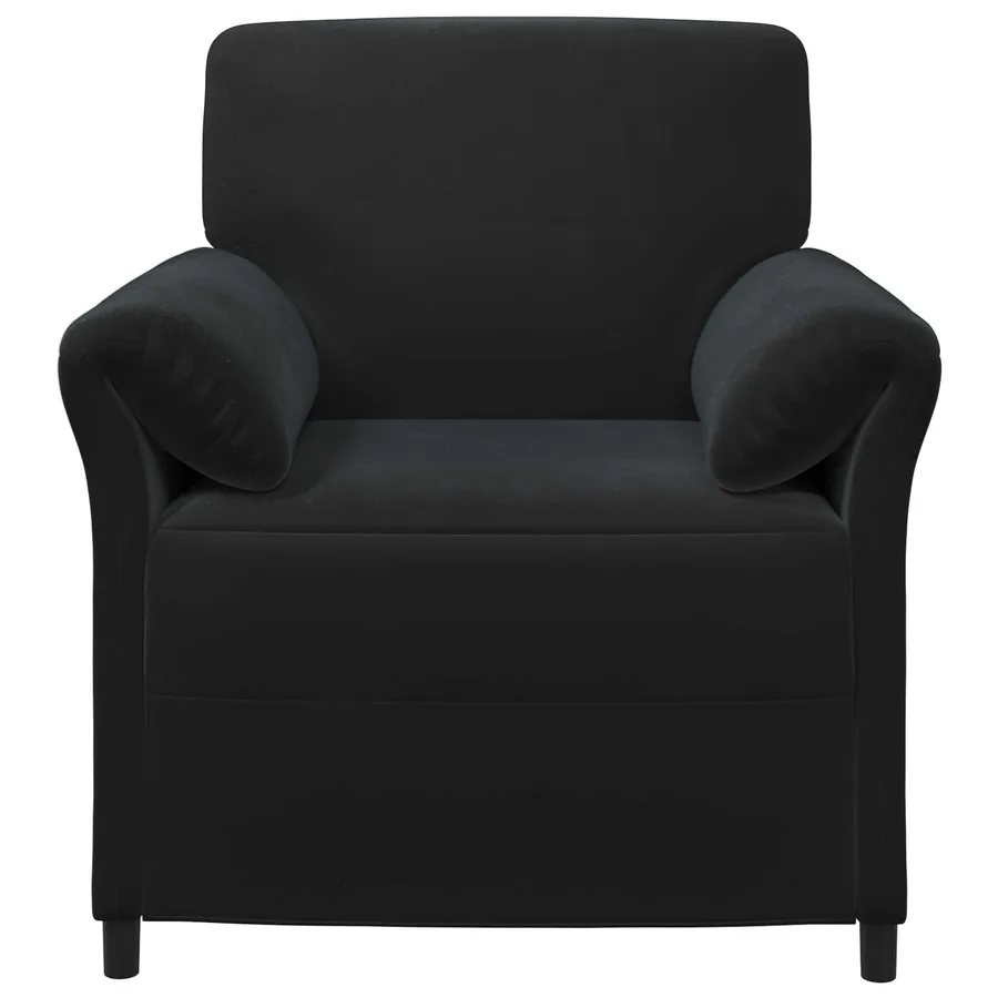 Canapé 1 place Noir 88 x 83 x 95 cm Velours - 3