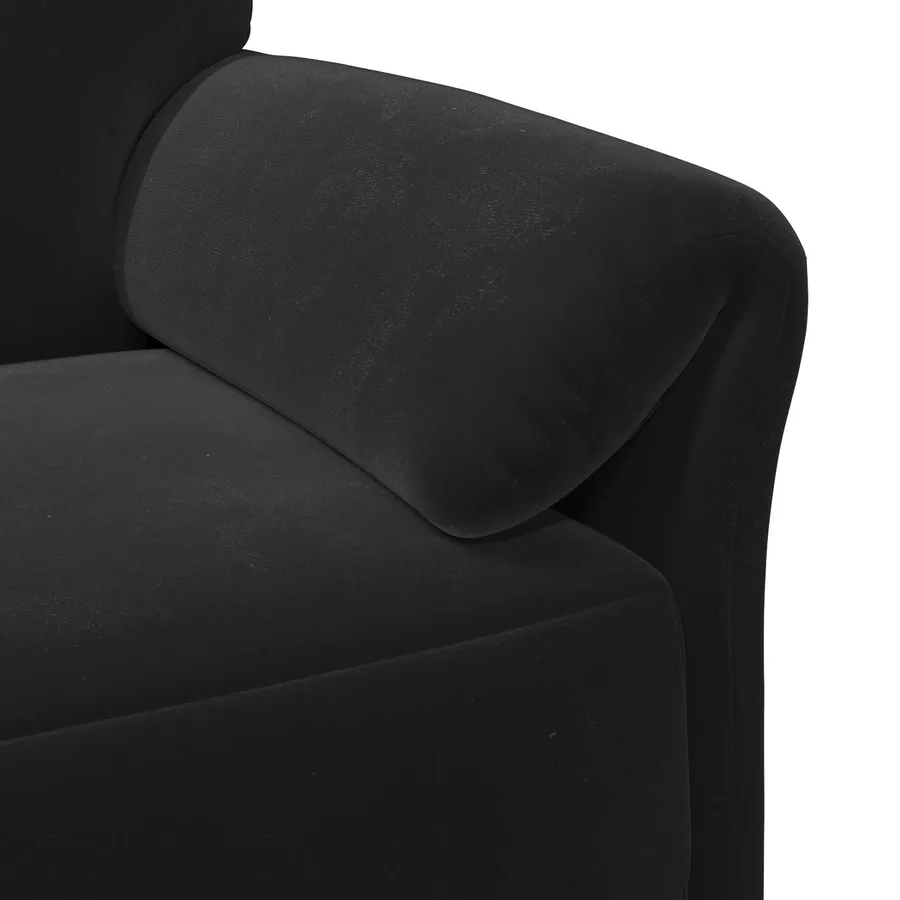 Canapé 1 place Noir 88 x 83 x 95 cm Velours - 6