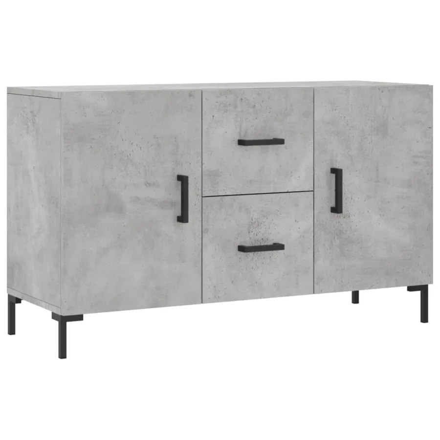 Buffet gris béton 100x36x60 cm bois d'ingénierie - 2