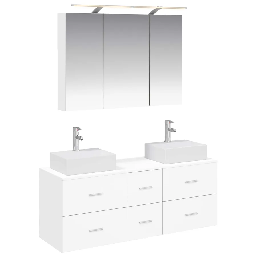Ensemble de mobilier de salle de bain 4 pcs Blanc - 2