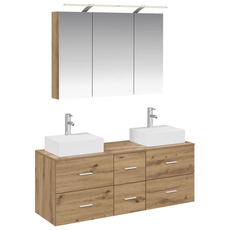 Ensemble de mobilier de salle de bain 4 pc Chêne artisanal - 2