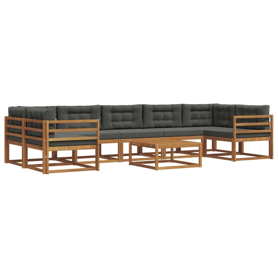 Ensemble de canapés d'extérieur 8 pcs Naturel et Anthracite - 2
