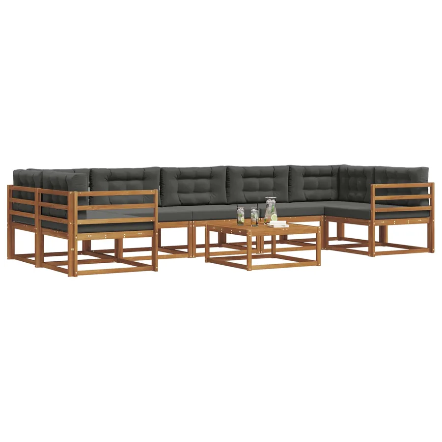 Ensemble de canapés d'extérieur 8 pcs Naturel et Anthracite - 3