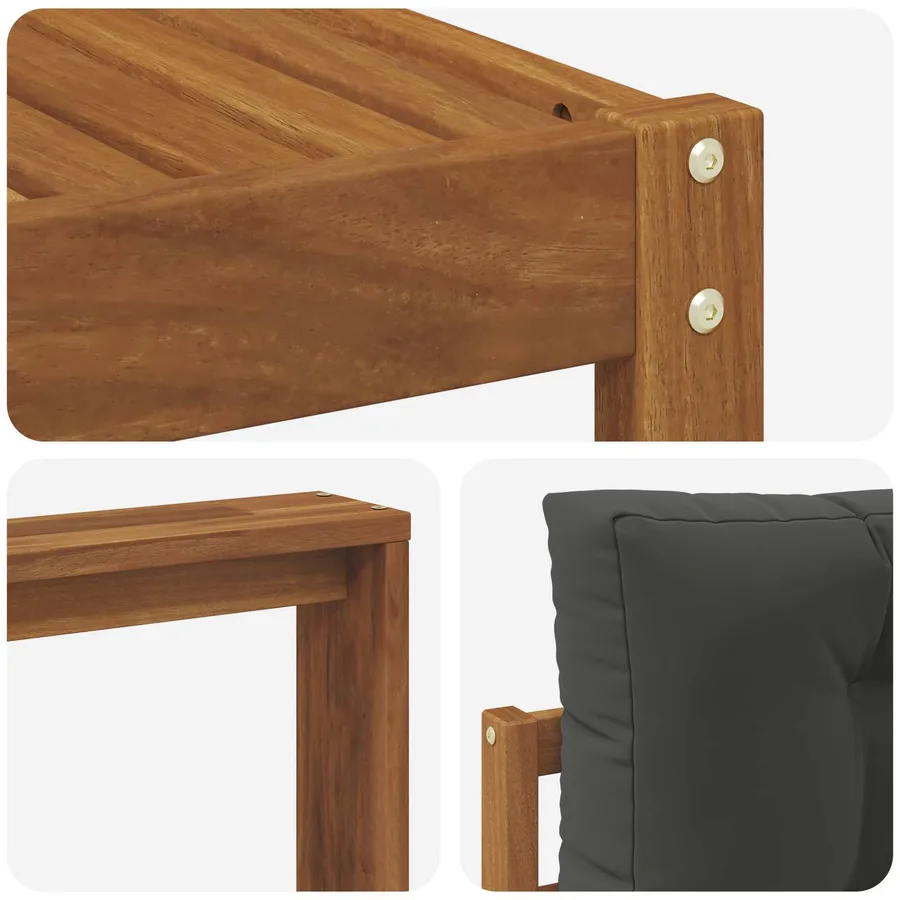 Ensemble de canapés d'extérieur 9 pcs Naturel et Anthracite - 7