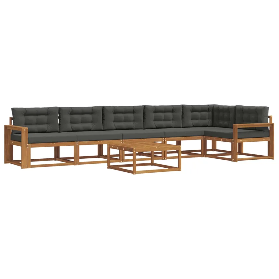 Ensemble de canapés d'extérieur 7 pcs Naturel et Anthracite - 2