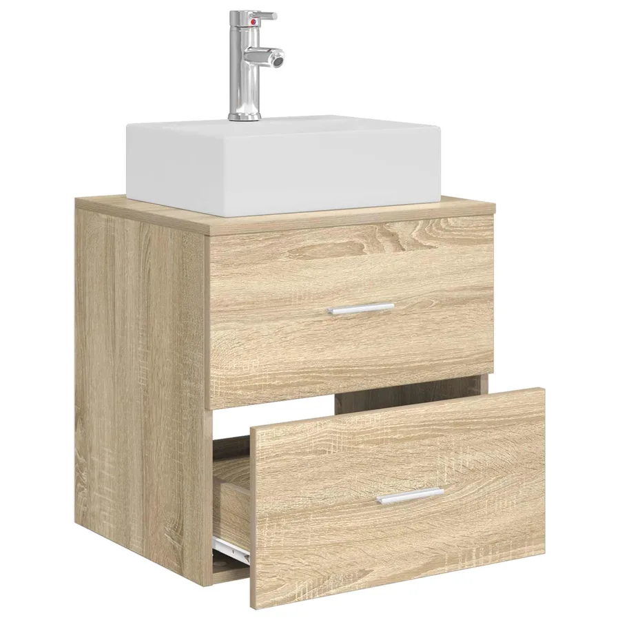 Vanité de lavabo mural Chêne Sonoma 49,5 x 41 x 62,5 cm - 3