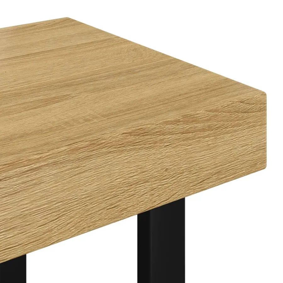Table basse Marron clair et noir 90x45x40 cm MDF et fer - 5