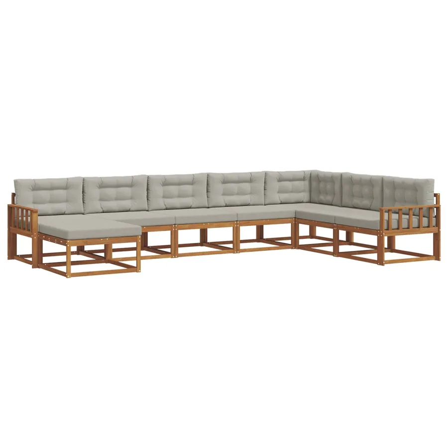 Ensemble de canapés d'extérieur 8 pcs Gris Naturel et Clair - 2