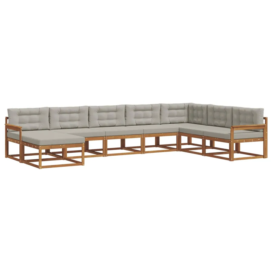 Ensemble de canapés d'extérieur 8 pcs Gris Naturel et Clair - 2
