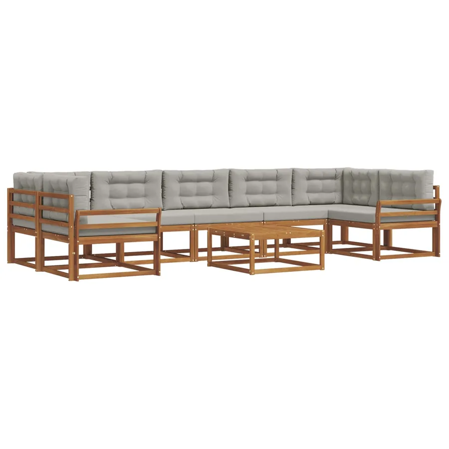Ensemble de canapés d'extérieur 8 pcs Gris Naturel et Clair - 2