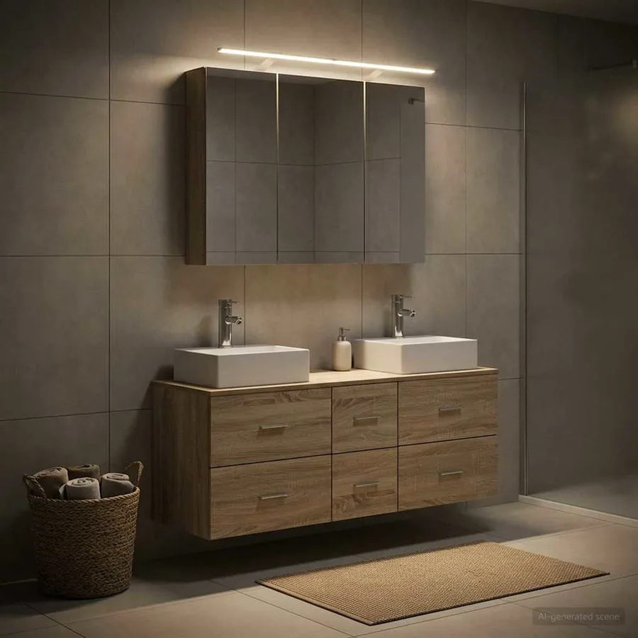 Ensemble de mobilier de salle de bain 4 pcs Chêne Sonoma - 4