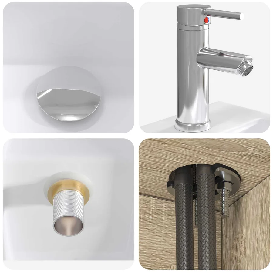 Ensemble de mobilier de salle de bain 4 pcs Chêne Sonoma - 8