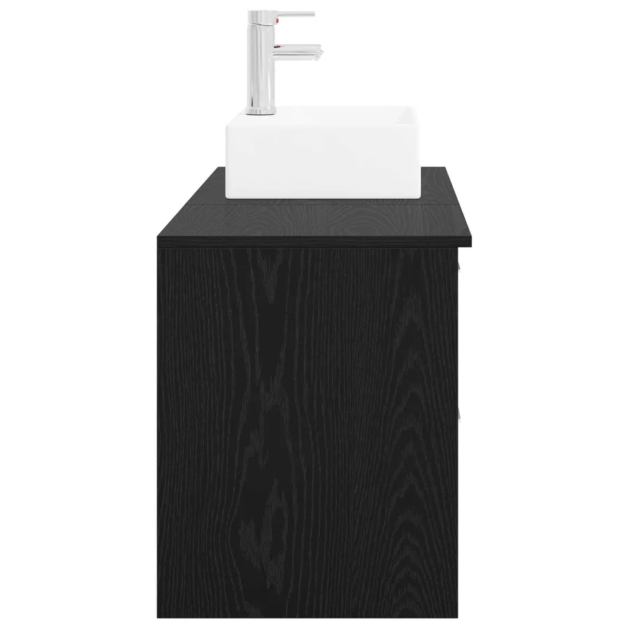 Ensemble de mobilier de salle de bain 2 pcs Chêne noir - 5