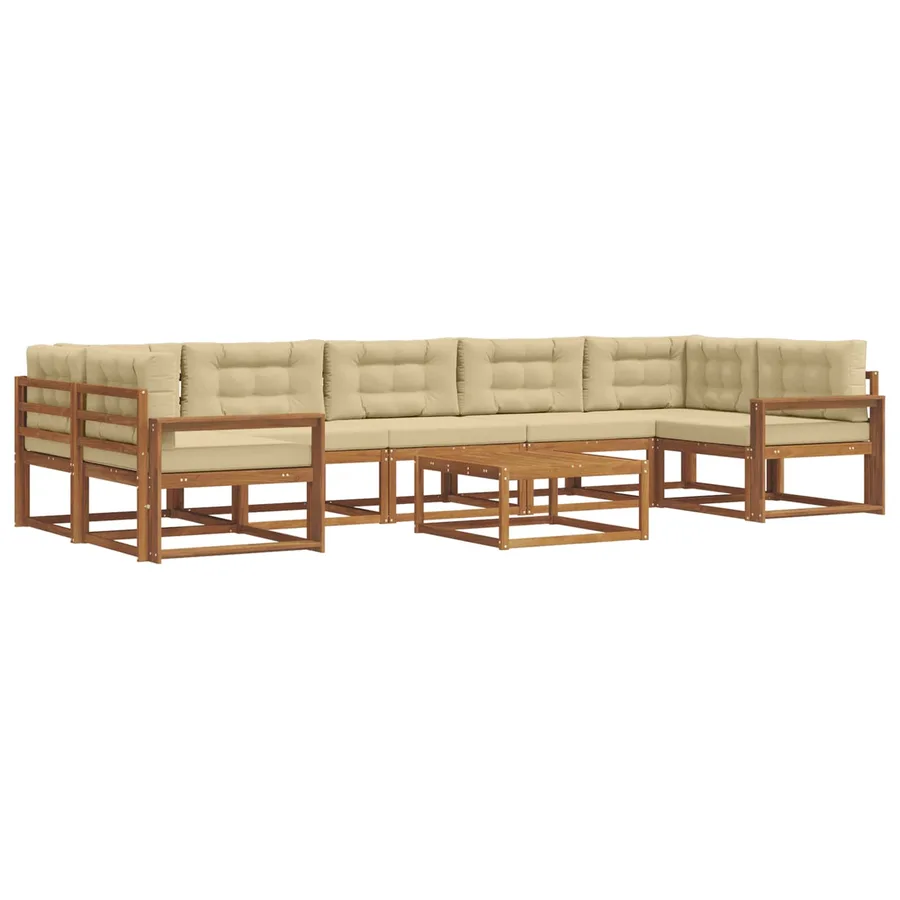 Ensemble de canapés d'extérieur 8 pcs Naturel et Beige - 2