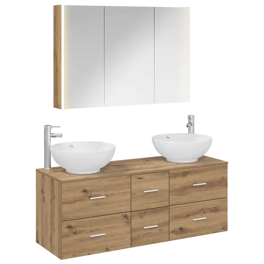 Ensemble de mobilier de salle de bain 4 pc Chêne artisanal - 2