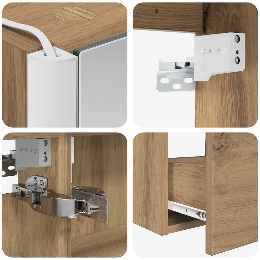 Ensemble de mobilier de salle de bain 4 pc Chêne artisanal - 9