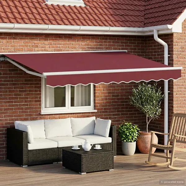 Auvent rétractable électrique Bourgogne et Blanc 3 x 2 m