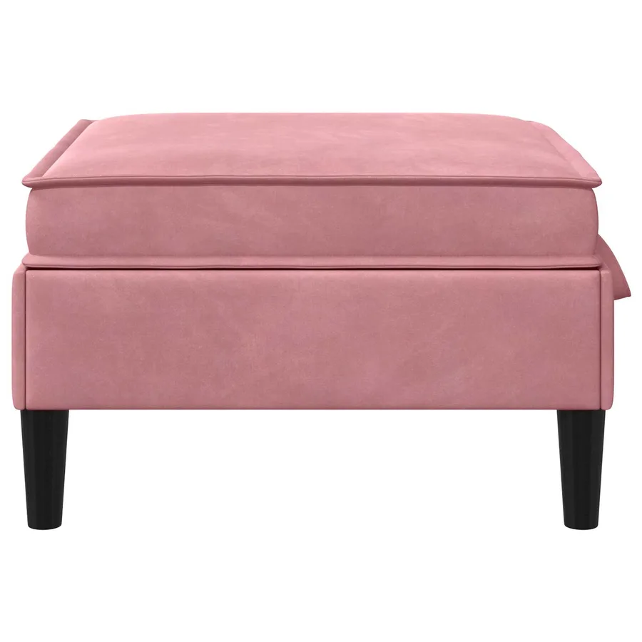 Pouf avec Rangement Rose Velours - 5