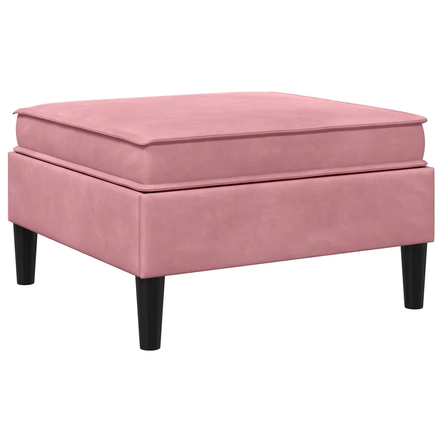 Pouf avec Rangement Rose Velours - 6